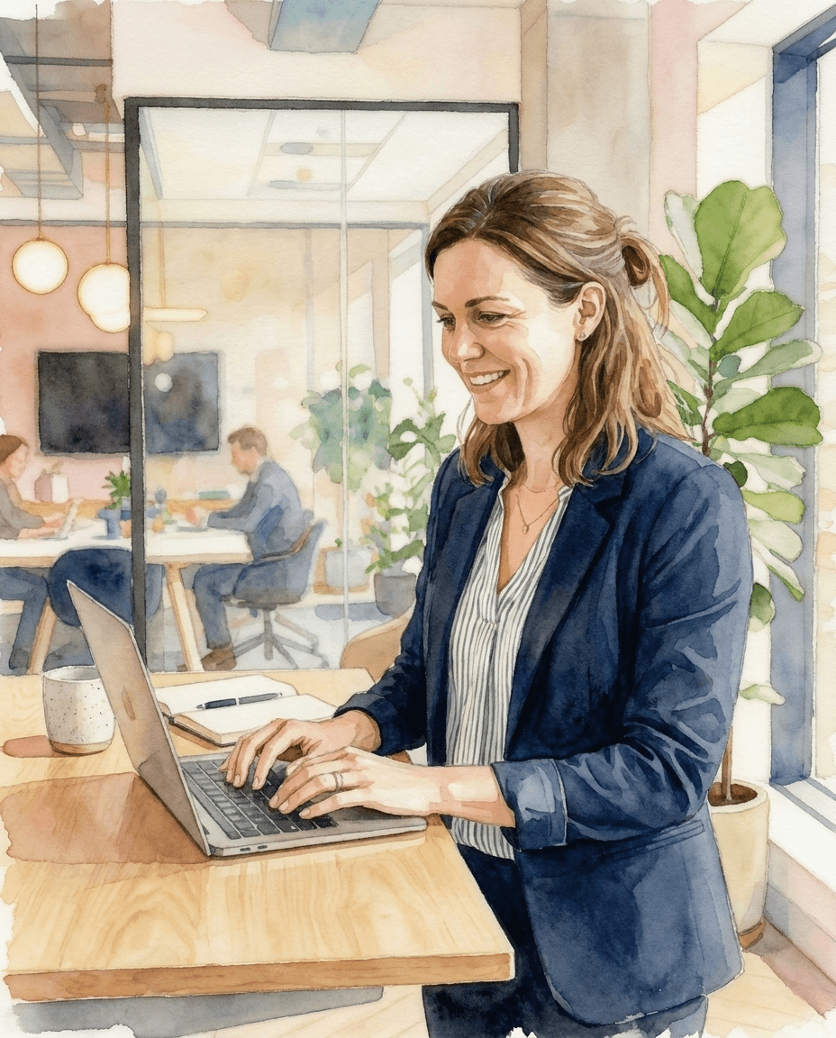HR- und IT-Verantwortliche an einem modernen Arbeitsplatz